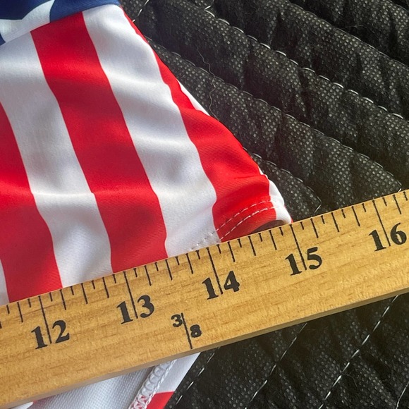 Patriotic Flag Swimsuit Youth Extra Large Striped One Piece Beach Swim - Picture 7 of 9